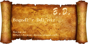Bognár Döniz névjegykártya